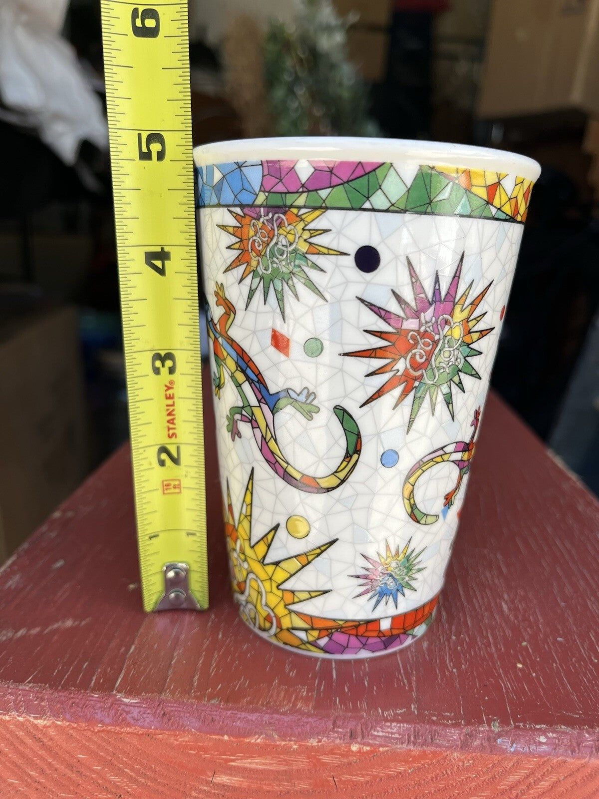 Ceramic Mug, Mosaic Style With Mosaic Salamanders, Inspired By Antoni Guadi