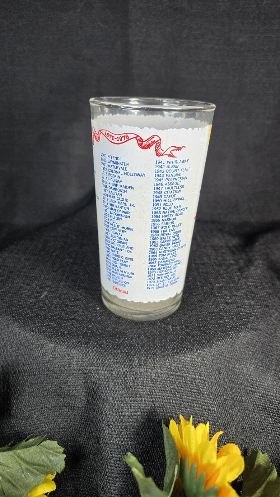 Vintage Drinking Glass from the 1976 Preakness Horse Race-'76 Pimlico