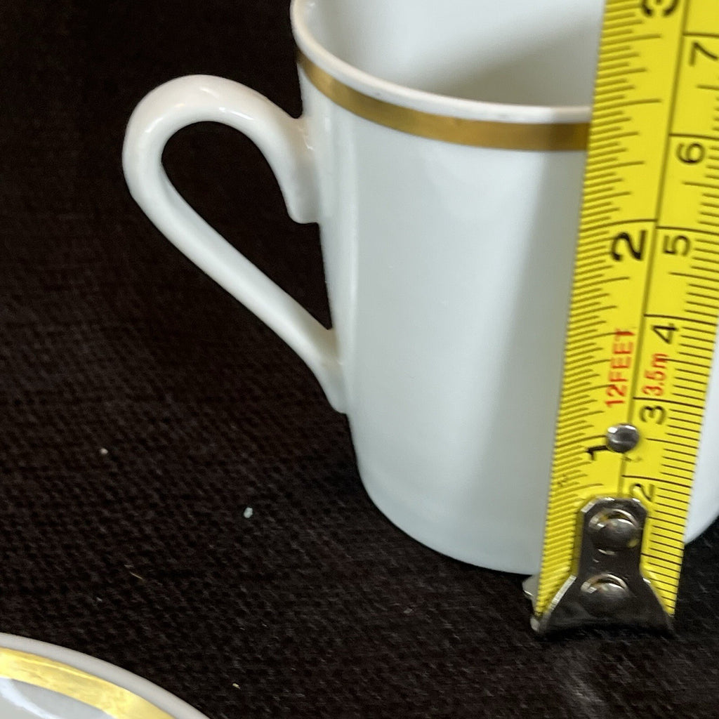 Vintage  S. Paulo Demitasse Espresso Cup And Saucer Brazil WHITE/GOLD