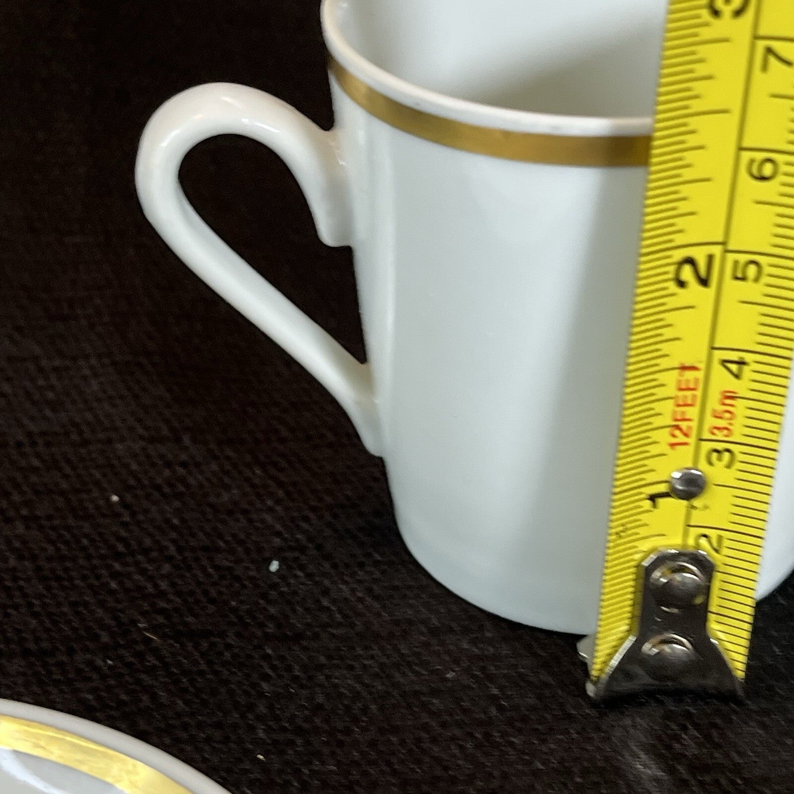 Vintage  S. Paulo Demitasse Espresso Cup And Saucer Brazil WHITE/GOLD