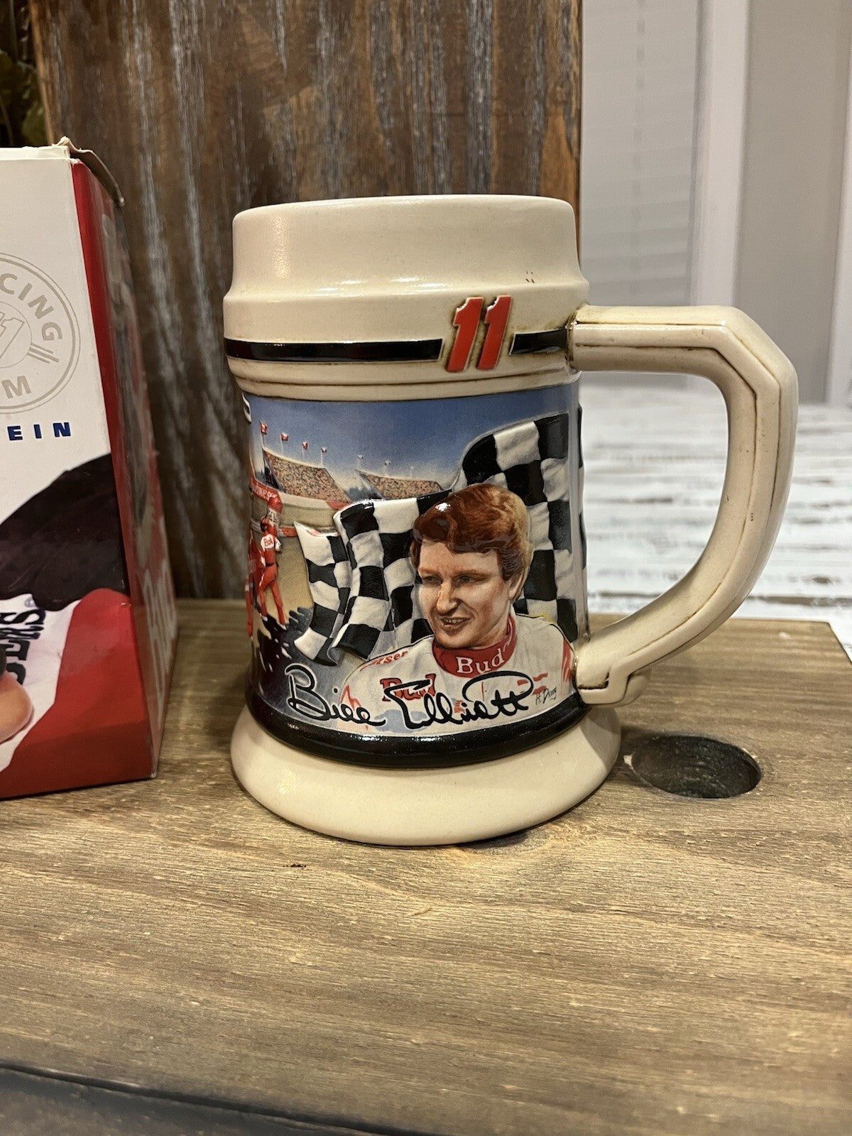 Budweiser limited edition Stein, Bill Elliot And Junior Johnson #11 Racing Team