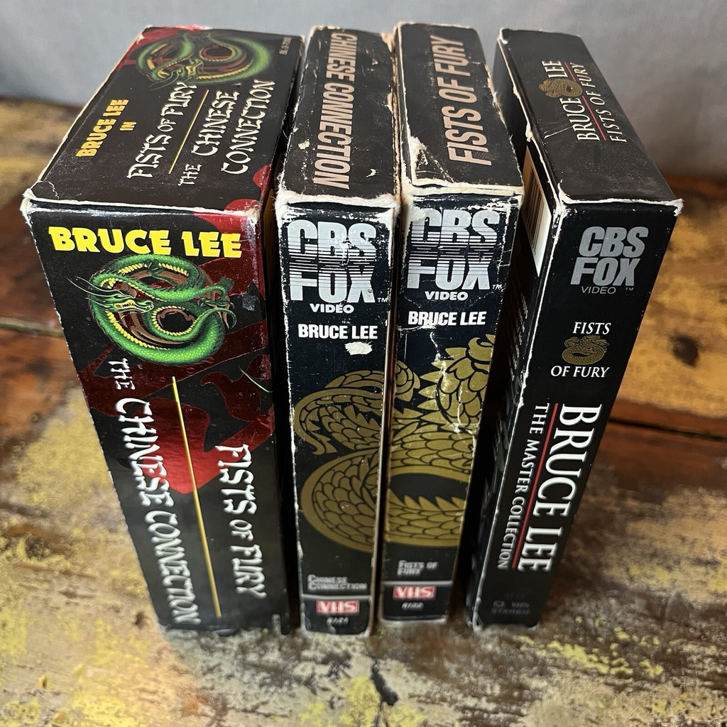 VHS collection of Bruce Lee videos. Package is not in perfect condition.