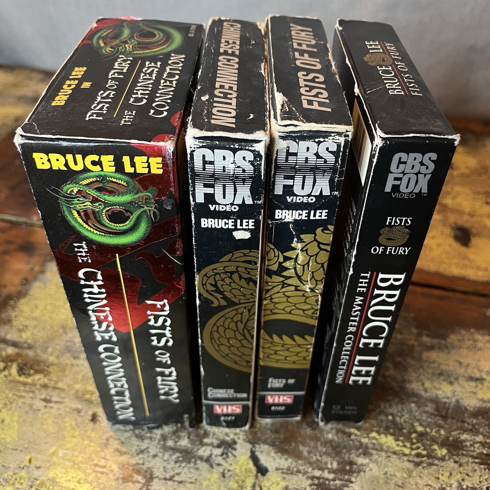 VHS collection of Bruce Lee videos. Package is not in perfect condition.