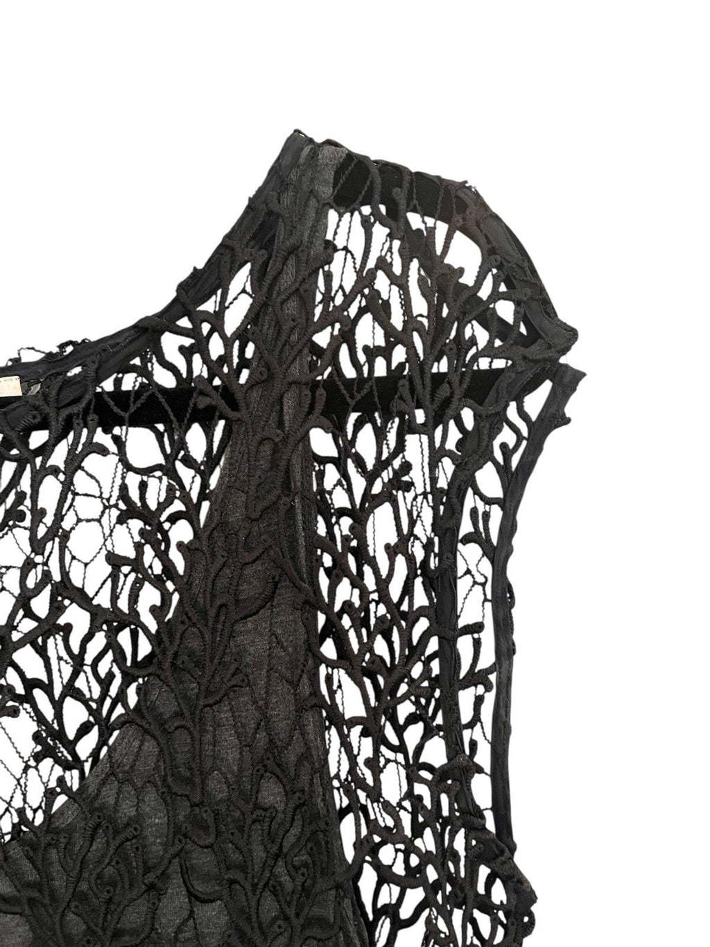 HD in Paris Anthropologie Black Sleeveless Lace Shift Mini Dress Size 12