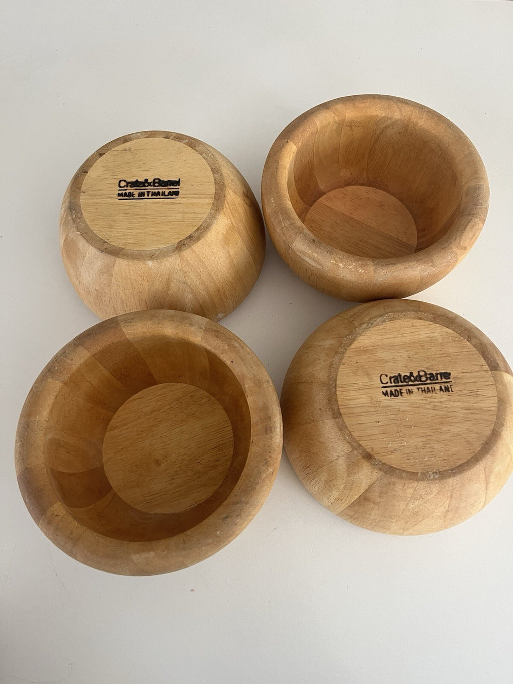 Crate And Barrel Wooden Salad Bowl Made In Thailand