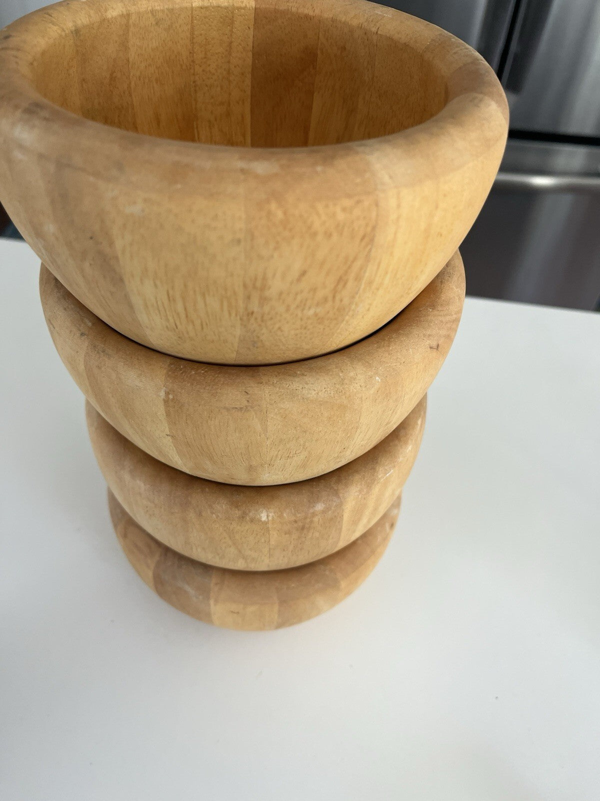 Crate And Barrel Wooden Salad Bowl Made In Thailand