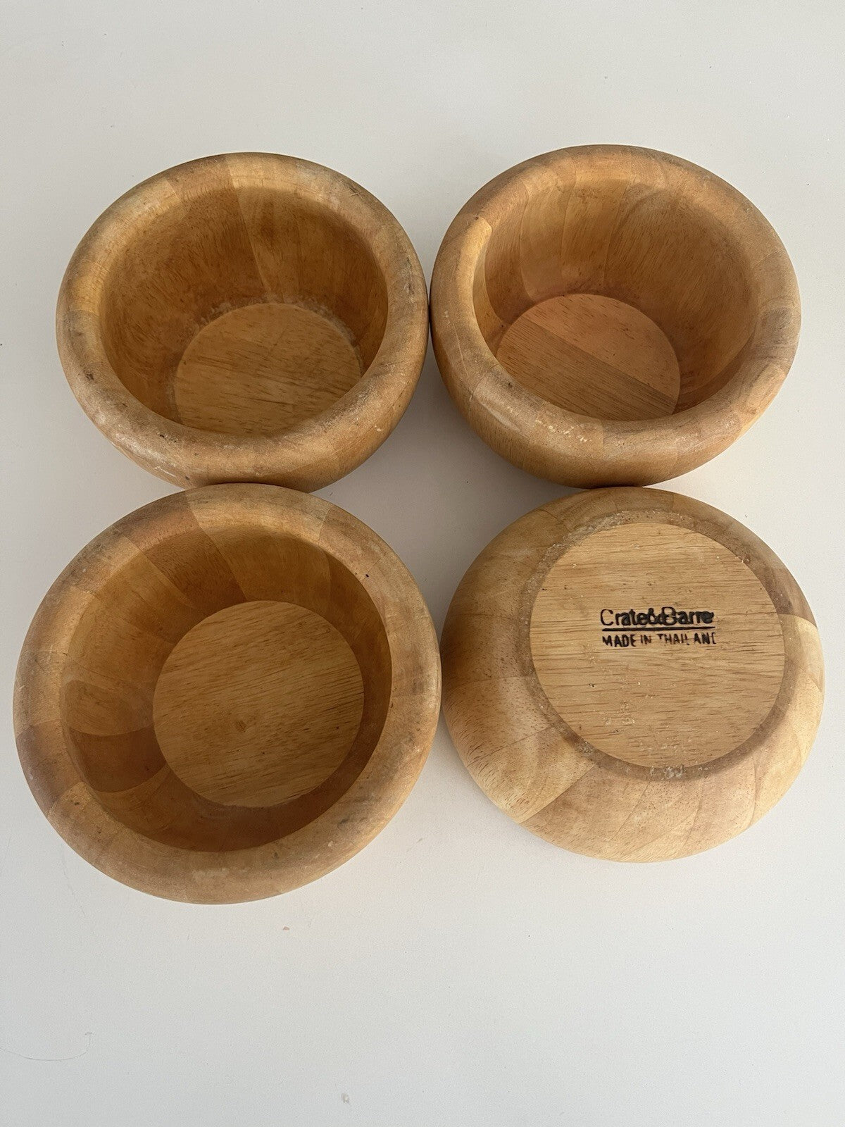 Crate And Barrel Wooden Salad Bowl Made In Thailand