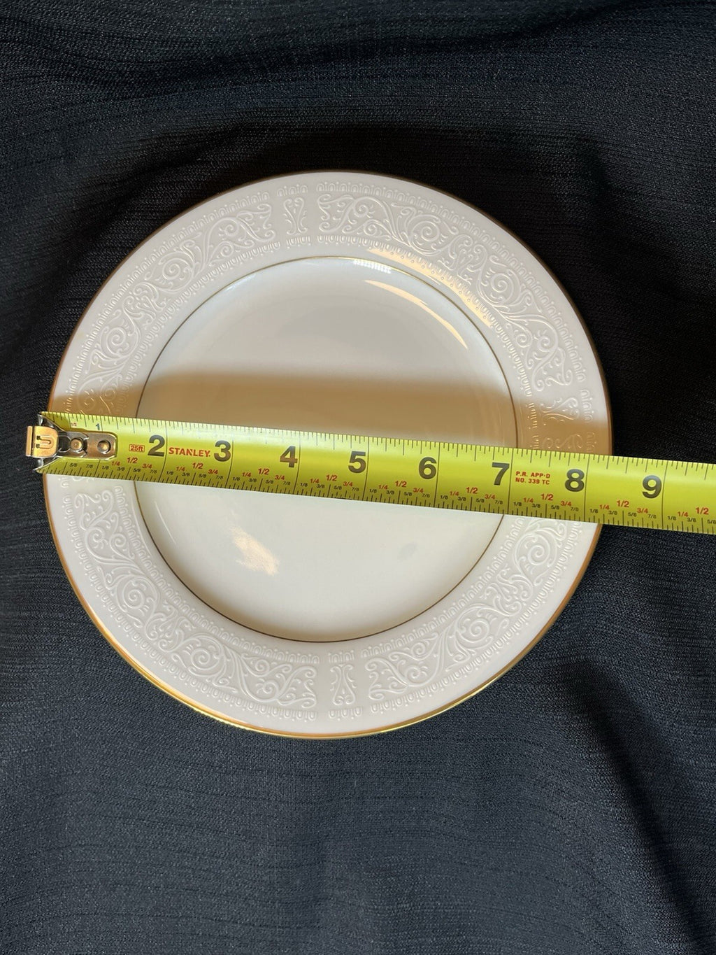 Noritake Ivory China "TULANE" 7562 Salad Plate 8 3/8" White Scrolls Gold Trim