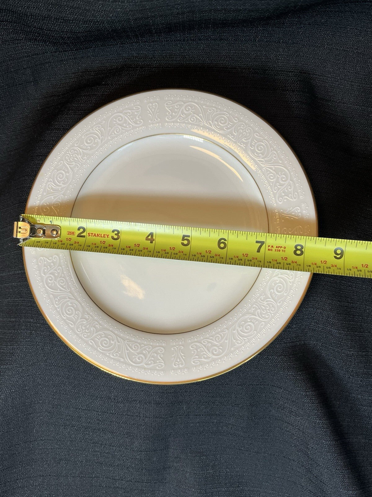 Noritake Ivory China "TULANE" 7562 Salad Plate 8 3/8" White Scrolls Gold Trim
