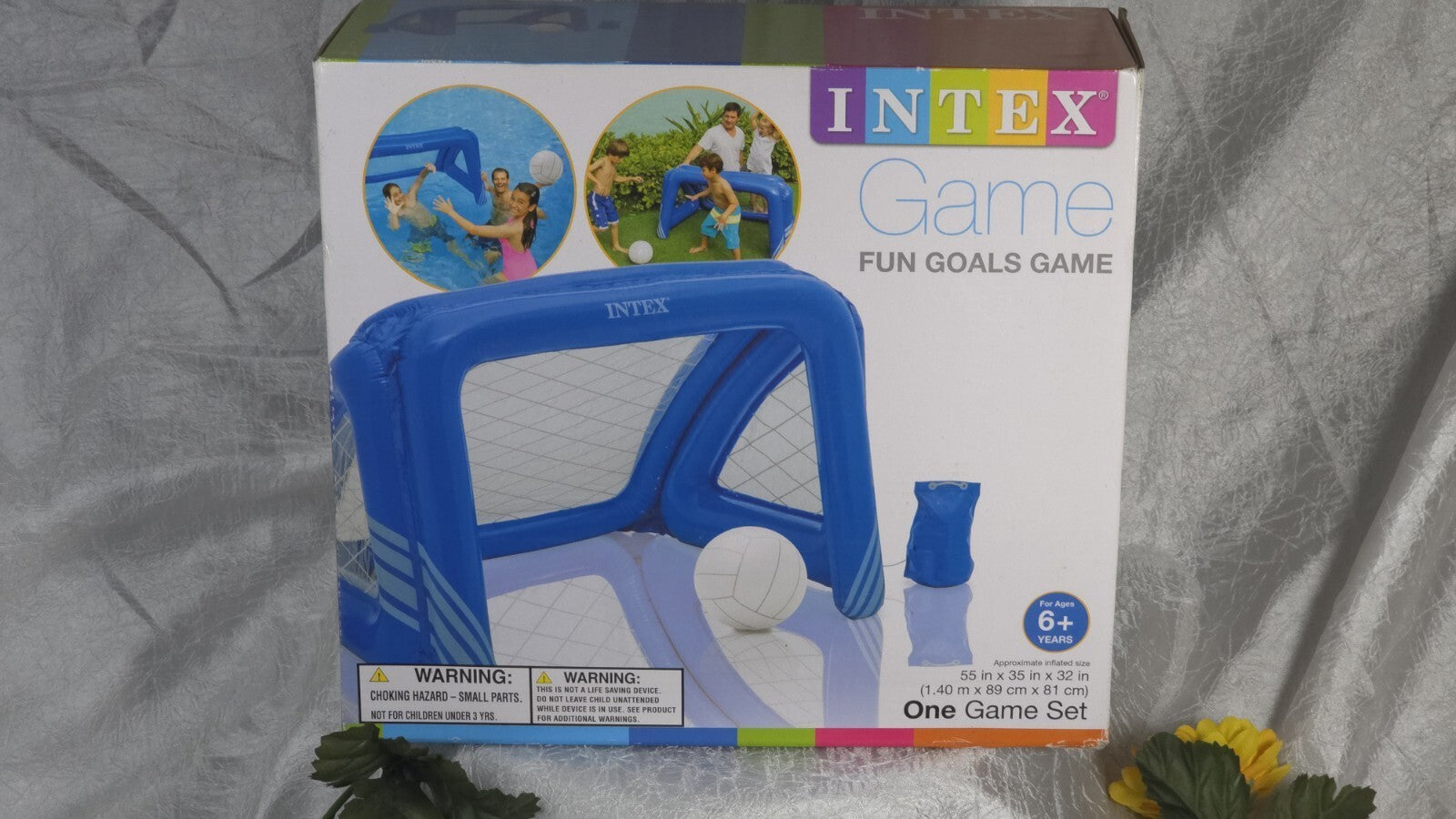 2 Float Goals Water Polo Game, 55" X 35" X 32" Use In Pool Or On Land Goal Net