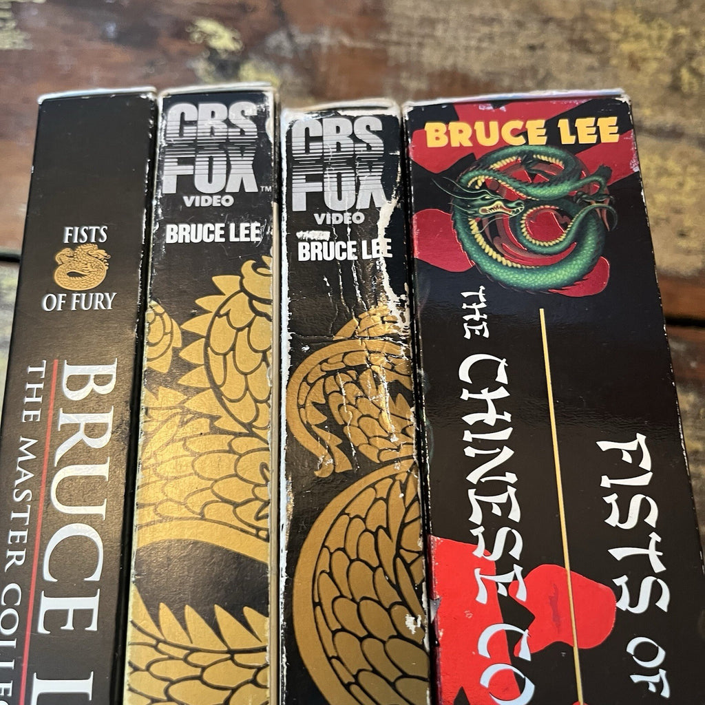 VHS collection of Bruce Lee videos. Package is not in perfect condition.