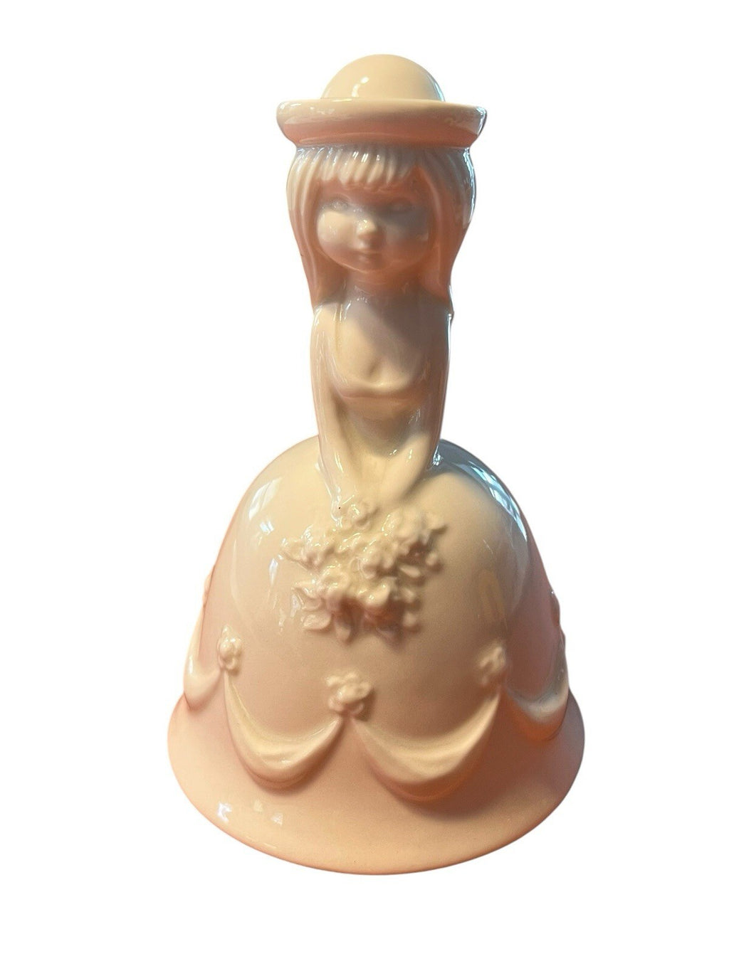 Goebel Bride Figurine DINNER BELL Ceramic West Germany Girl Holding Flowers