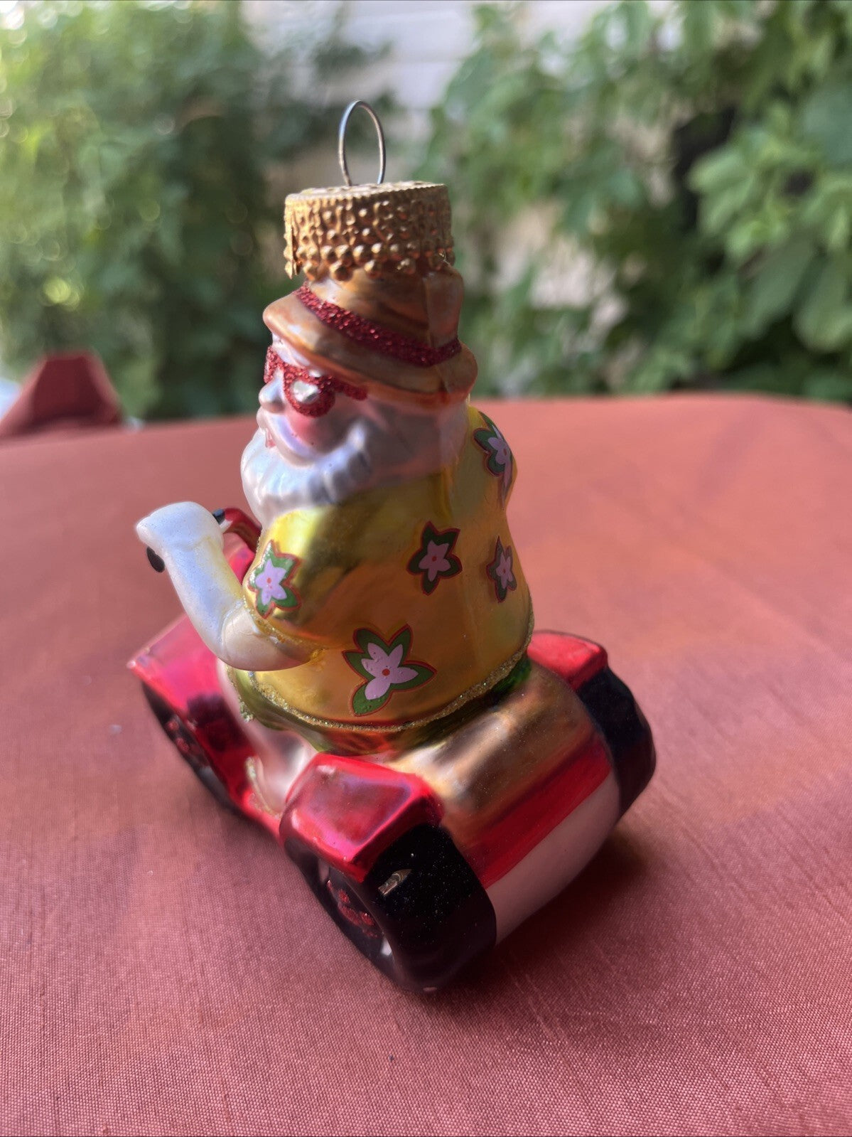 Vintage Glass Blown Ornament Santa Clause Tropical