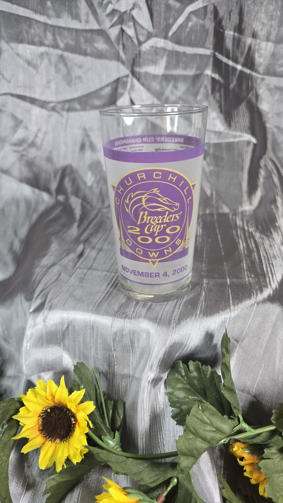 Breeders Cup 2000 Churchill Downs Mint Julep Beverage Glass 5.25” Winner Tiznow