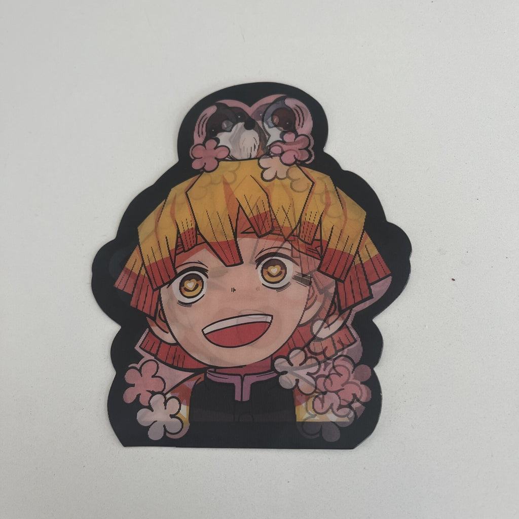 Demon Anime Slayer Zenitsu Agatsuma Peeker Art Decal 3 Faces Sticker Reflective