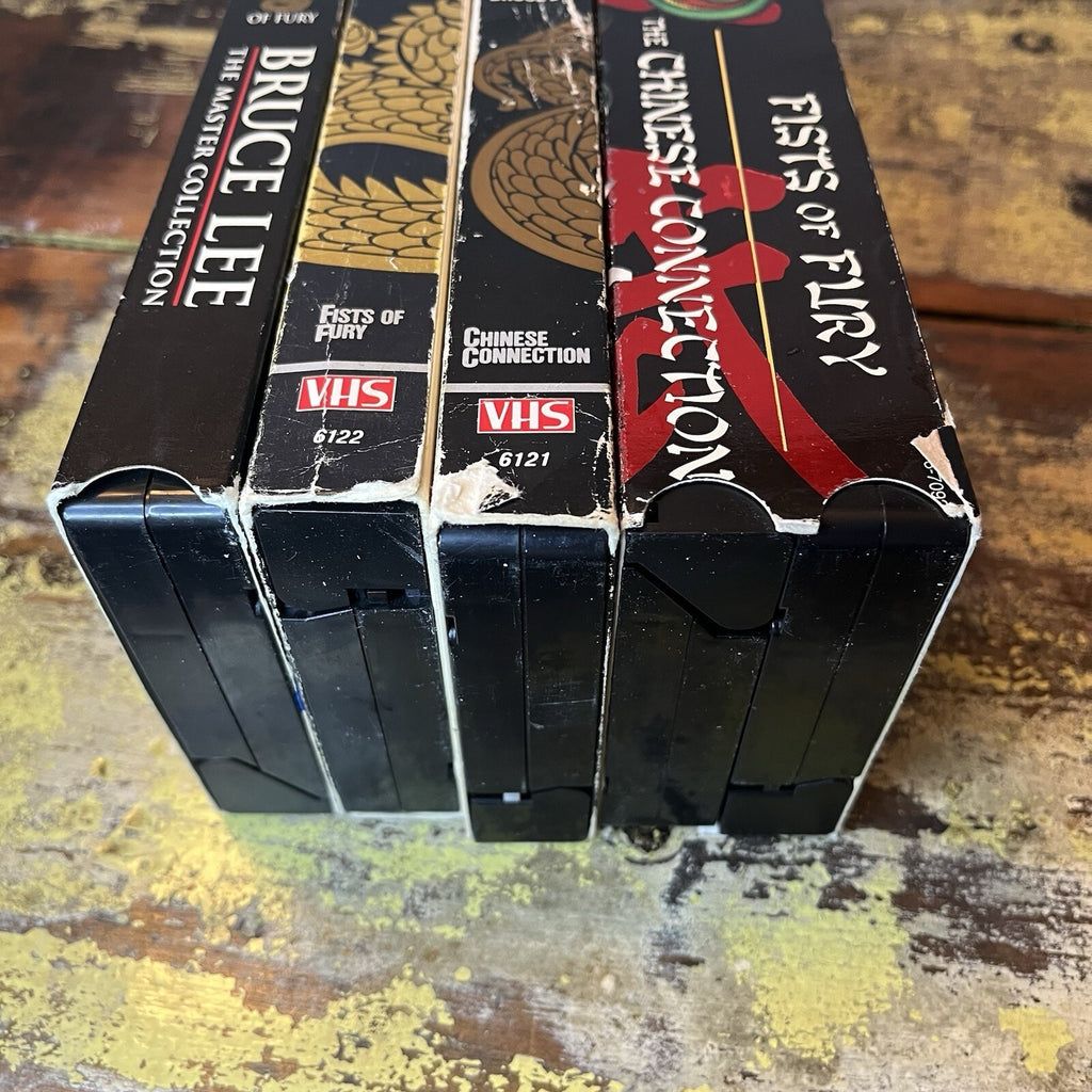 VHS collection of Bruce Lee videos. Package is not in perfect condition.