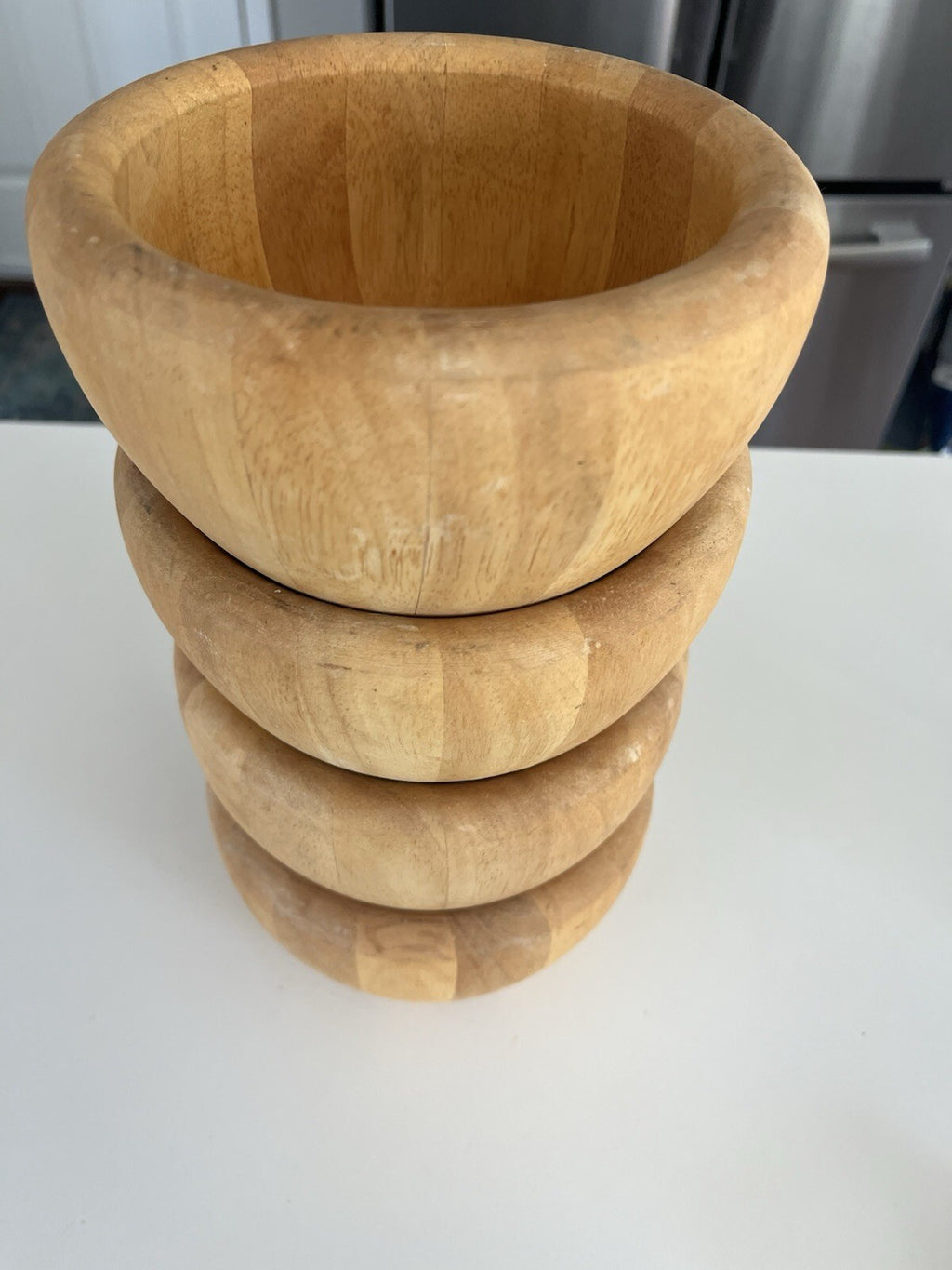 Crate And Barrel Wooden Salad Bowl Made In Thailand
