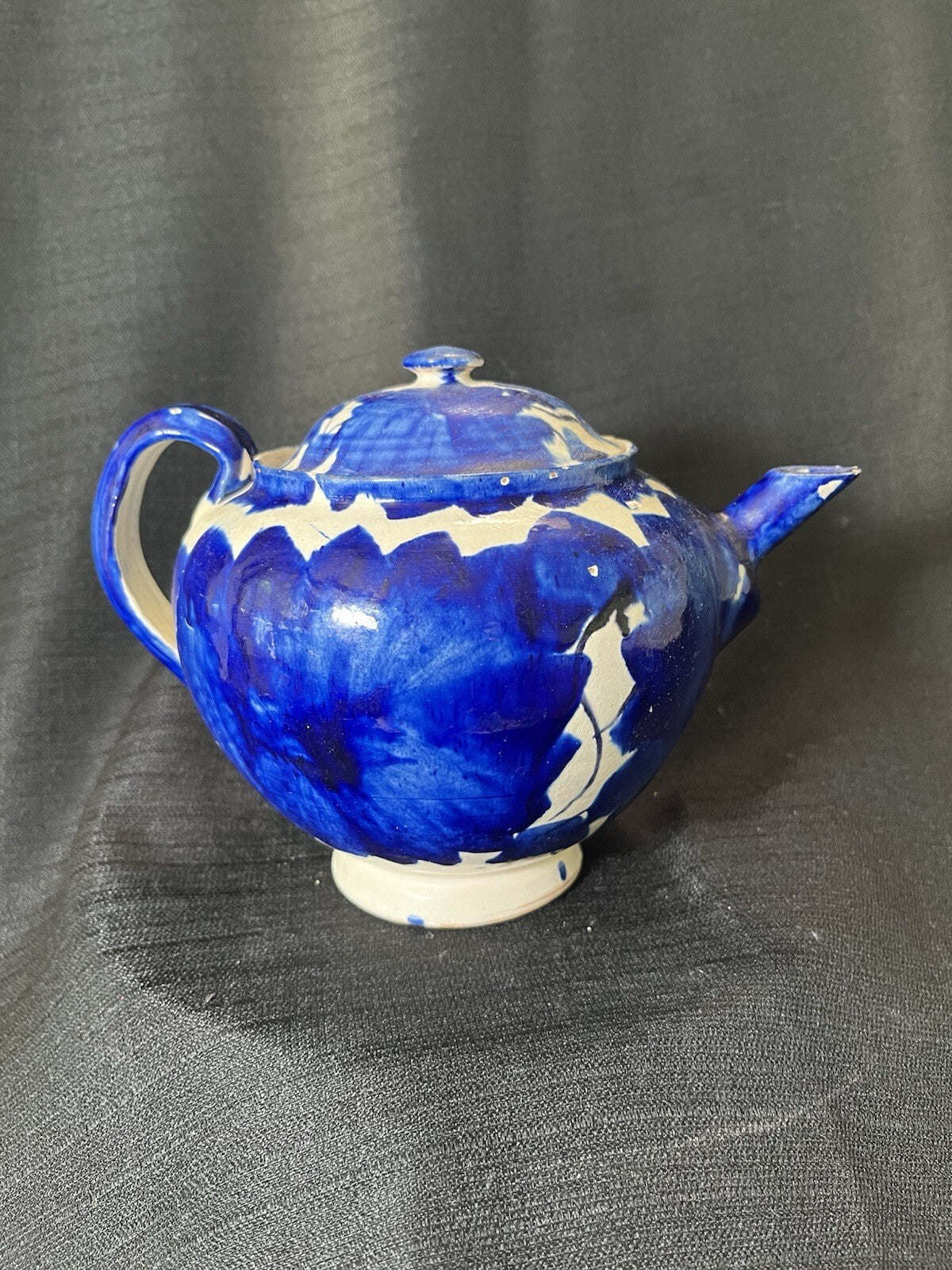 vintage studio art pottery teapot made of stoneware. ***chips In Pics **