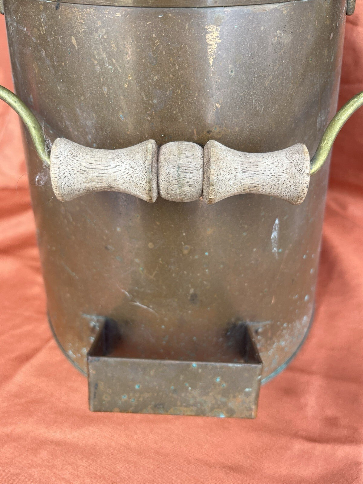 Antique Copper Cowboy Coffee Pot Lid, With Wooden Handle. Early 1900’s