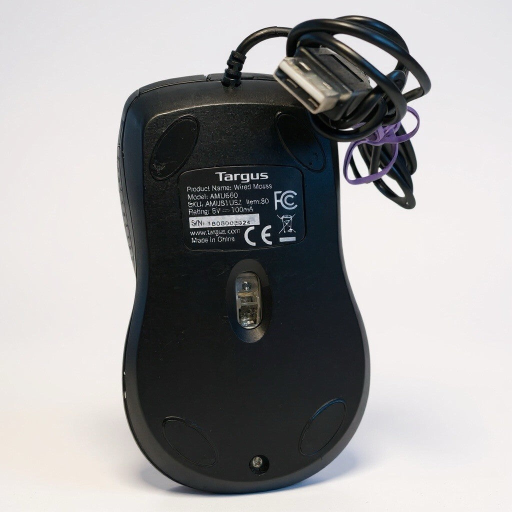 Targus AMU660 Optical Mouse with USB Cable - Matte Black -
