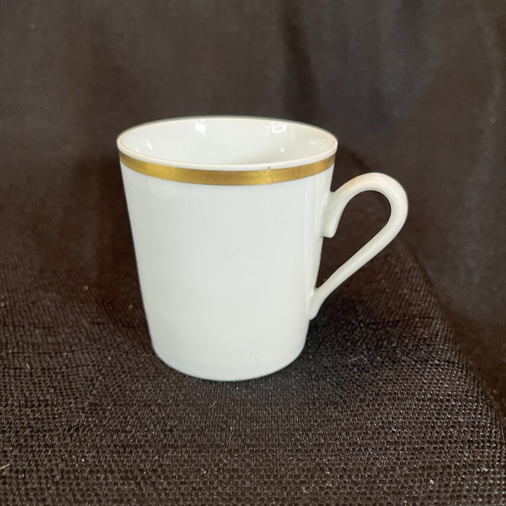 Vintage  S. Paulo Demitasse Espresso Cup And Saucer Brazil WHITE/GOLD