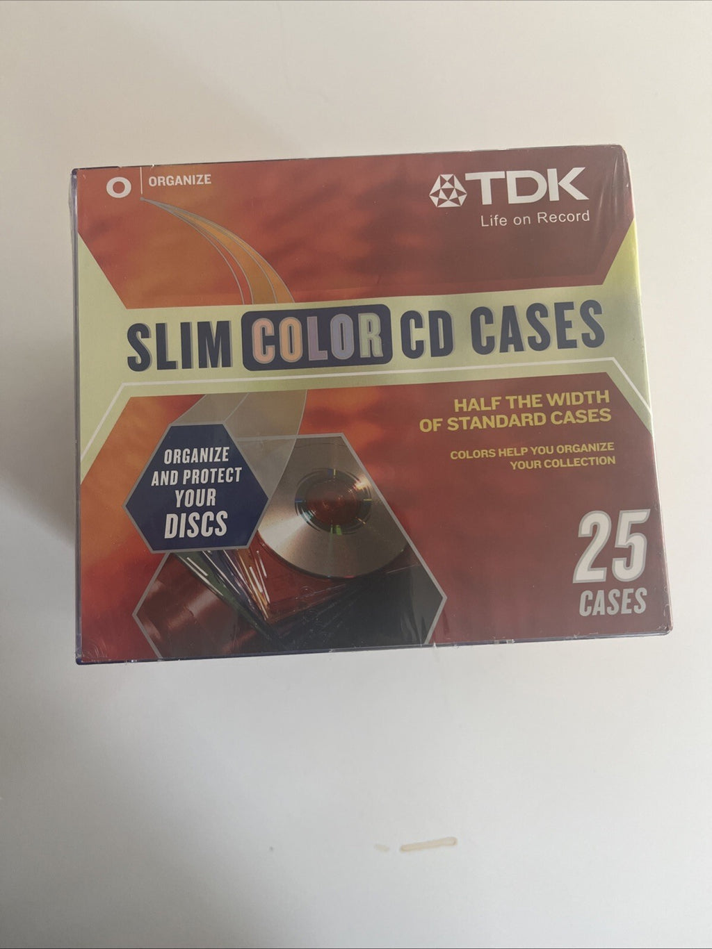 TDK 25 Pack Slim Color CD Cases To Organize Your Collection Sealed New