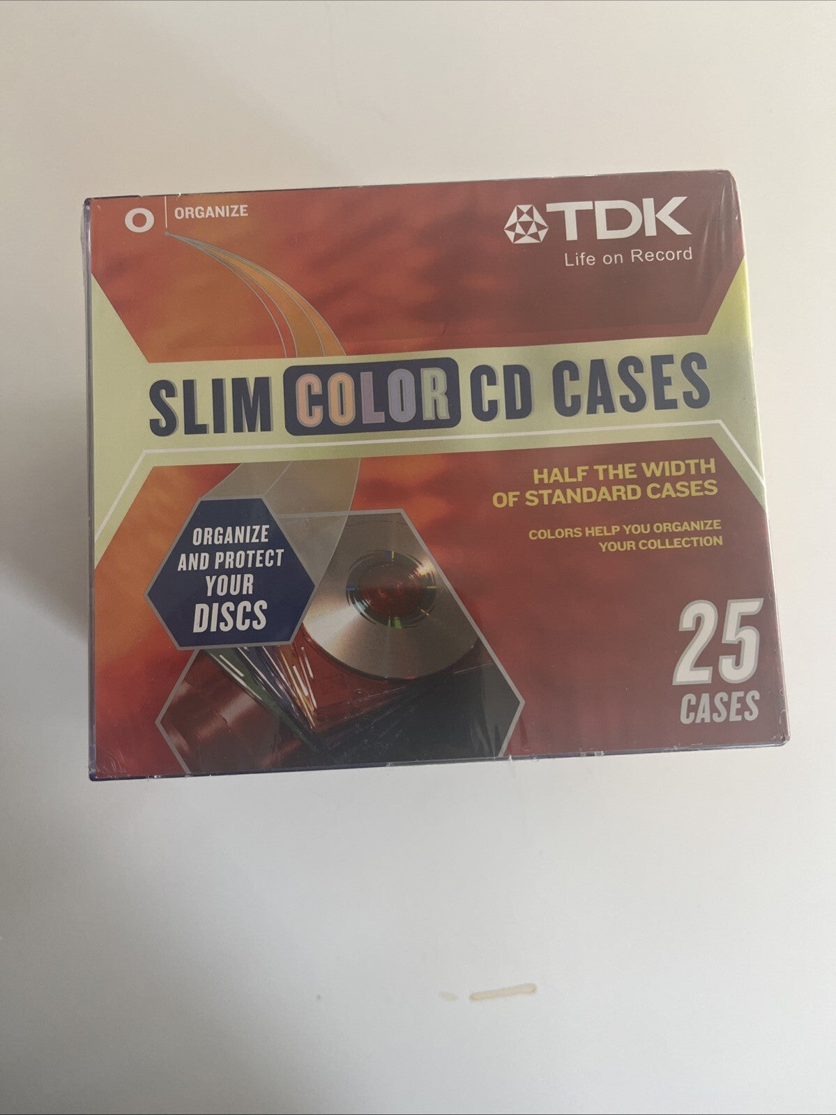 TDK 25 Pack Slim Color CD Cases To Organize Your Collection Sealed New