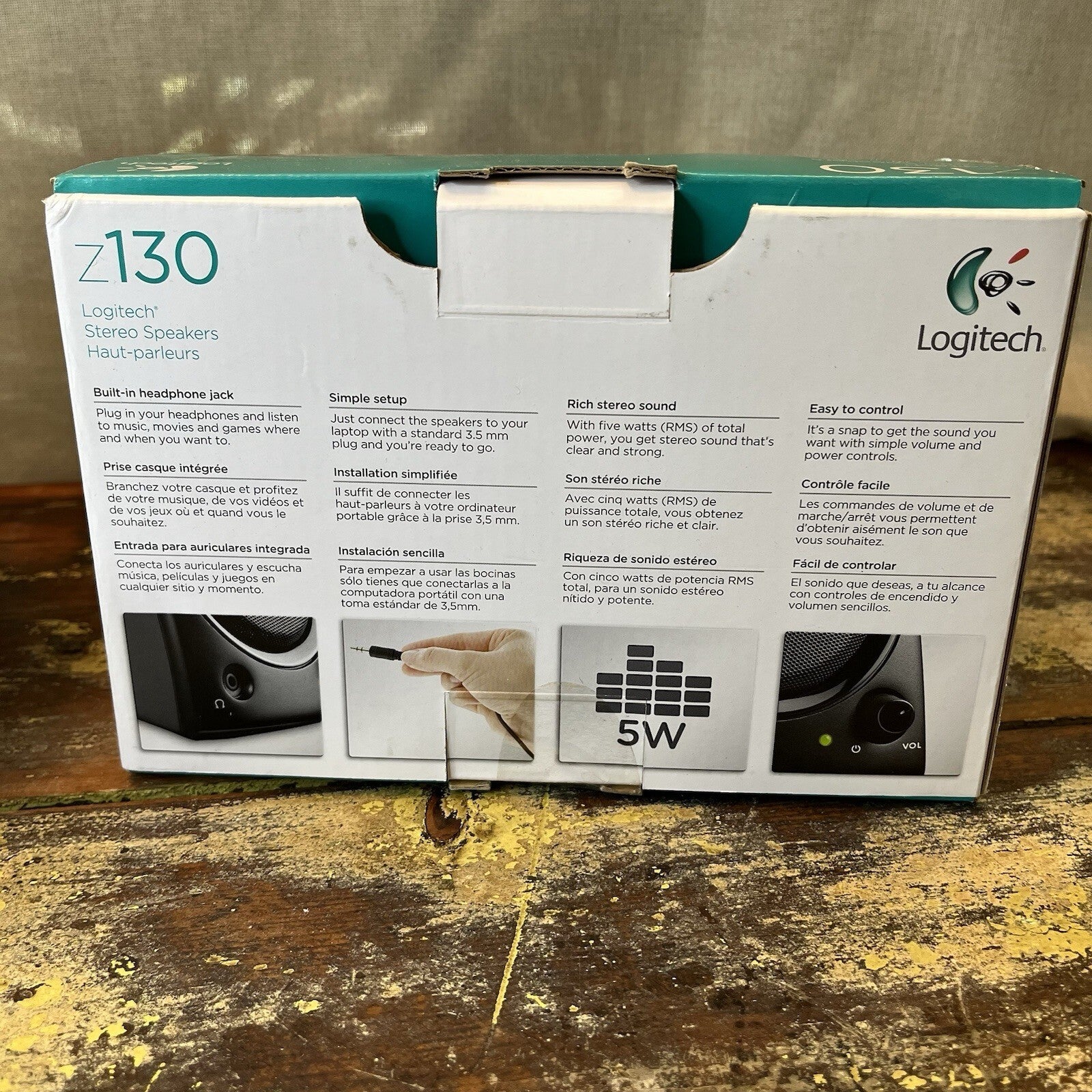 Logitech Z130 Full Stereo Sound 3.5mm Jack Compact Laptop computer Speakers