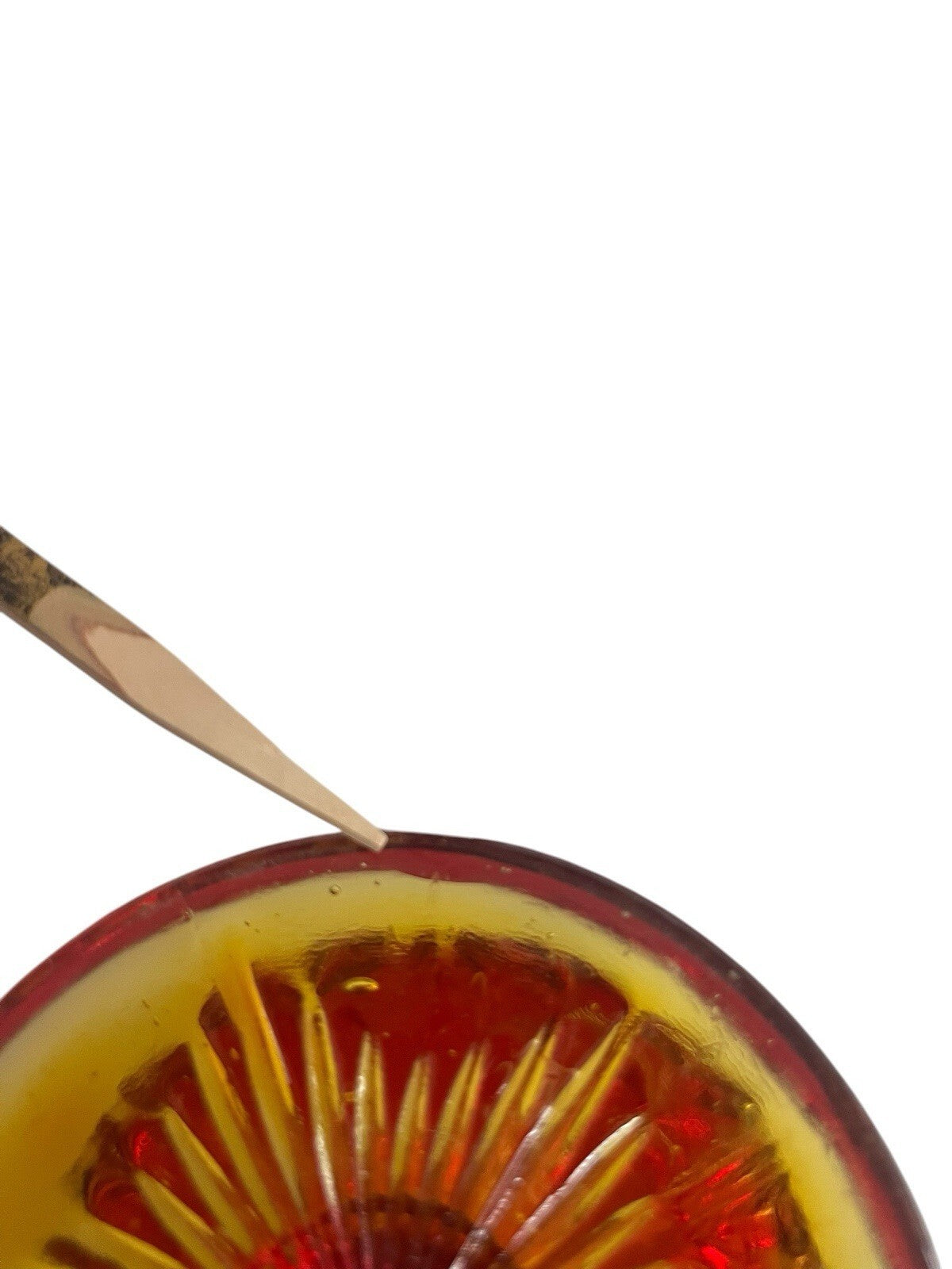 LE Smith Amberina Heritage Pedestal Compote Bowl -1970's Red And Yellow