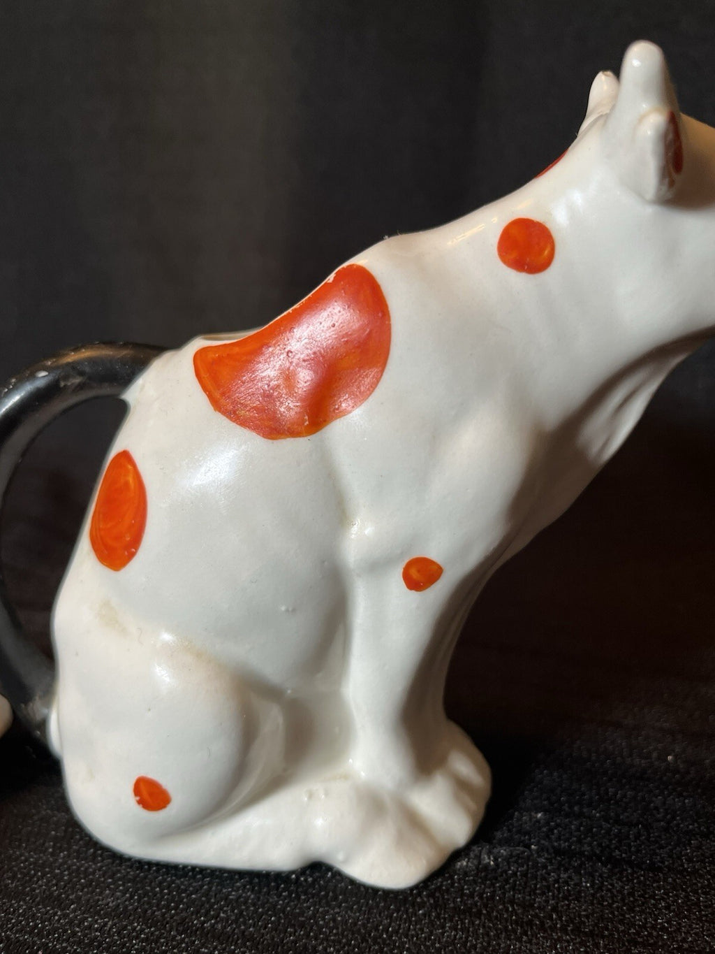 Vintage 1930s Polka Dot Cow Creamer MCM Milk Pitcher Czechoslovakia