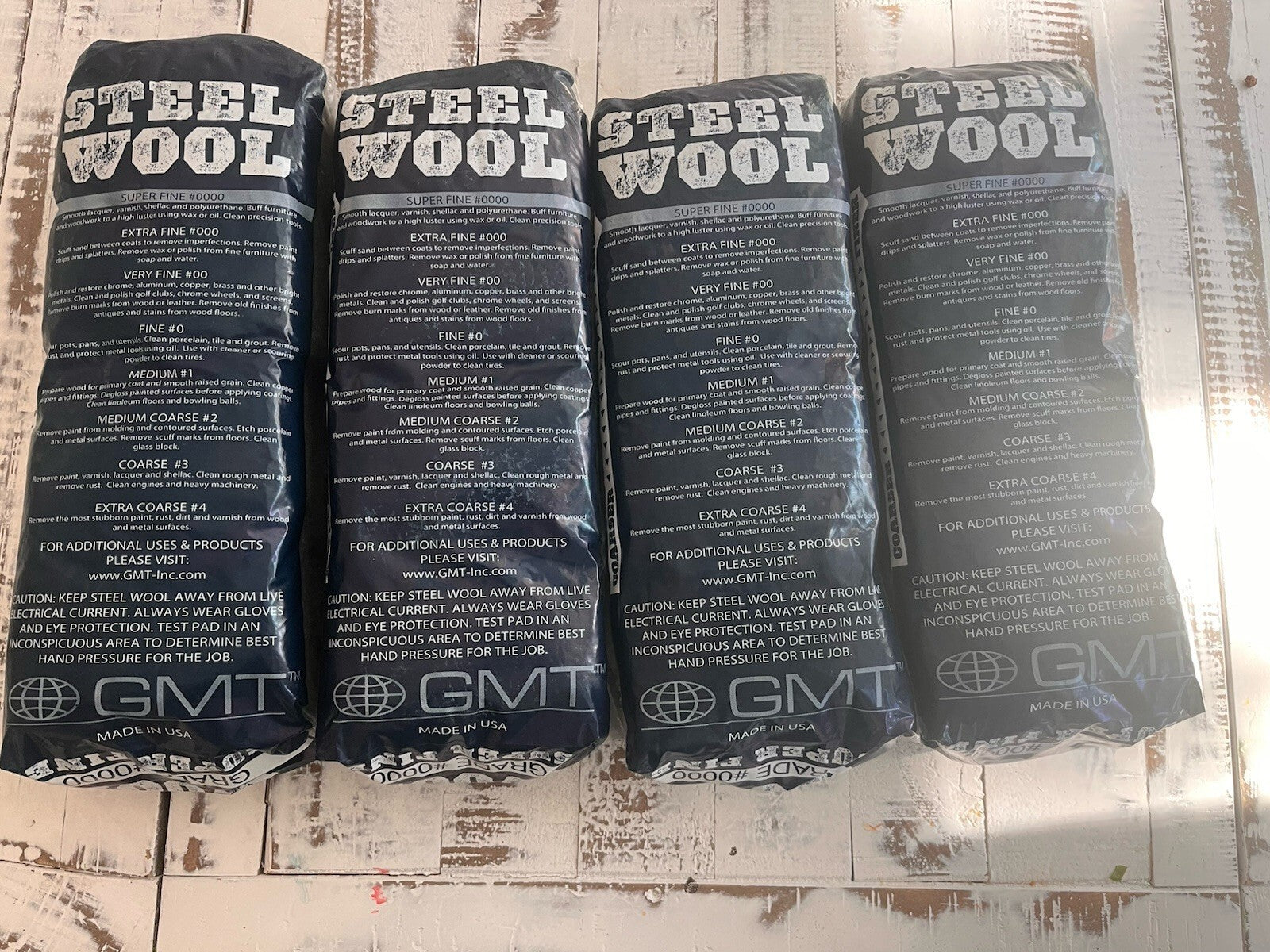 GMT Super Fine Steel Wool #0000 Pack Of 4 62 Total Pads, Made In USA