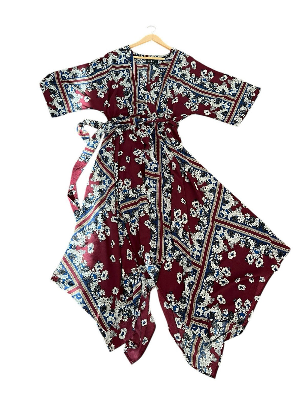 Lulus Boho babe floral handkerchief Hem Dress Size Medium