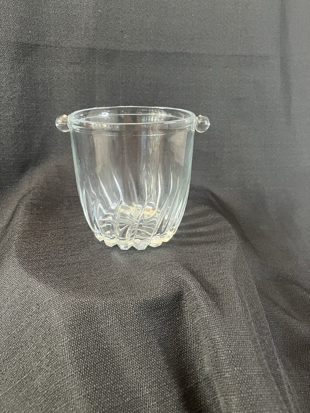 Vintage Mini 5” Cut Crystal Ice Bucket swirl pattern design party bar man cave