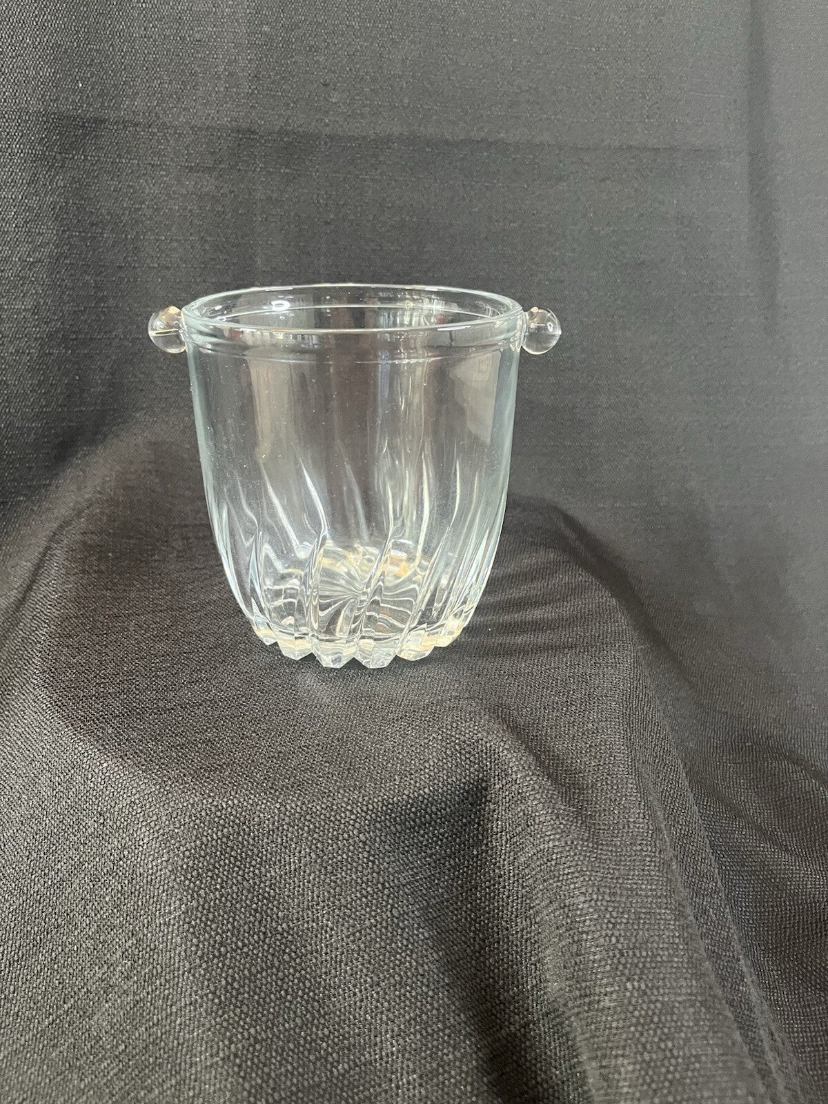 Vintage Mini 5” Cut Crystal Ice Bucket swirl pattern design party bar man cave