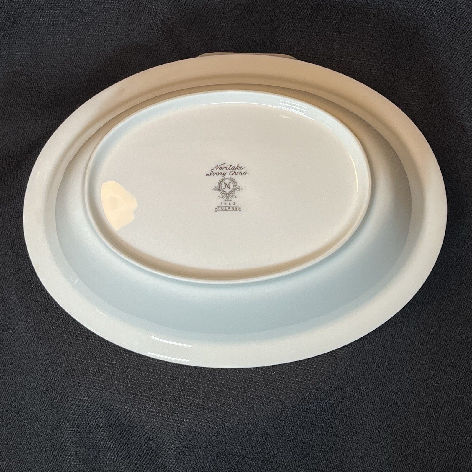 Noritake Tulane Oval Vegetable Serving Bowl China Ivory #7562